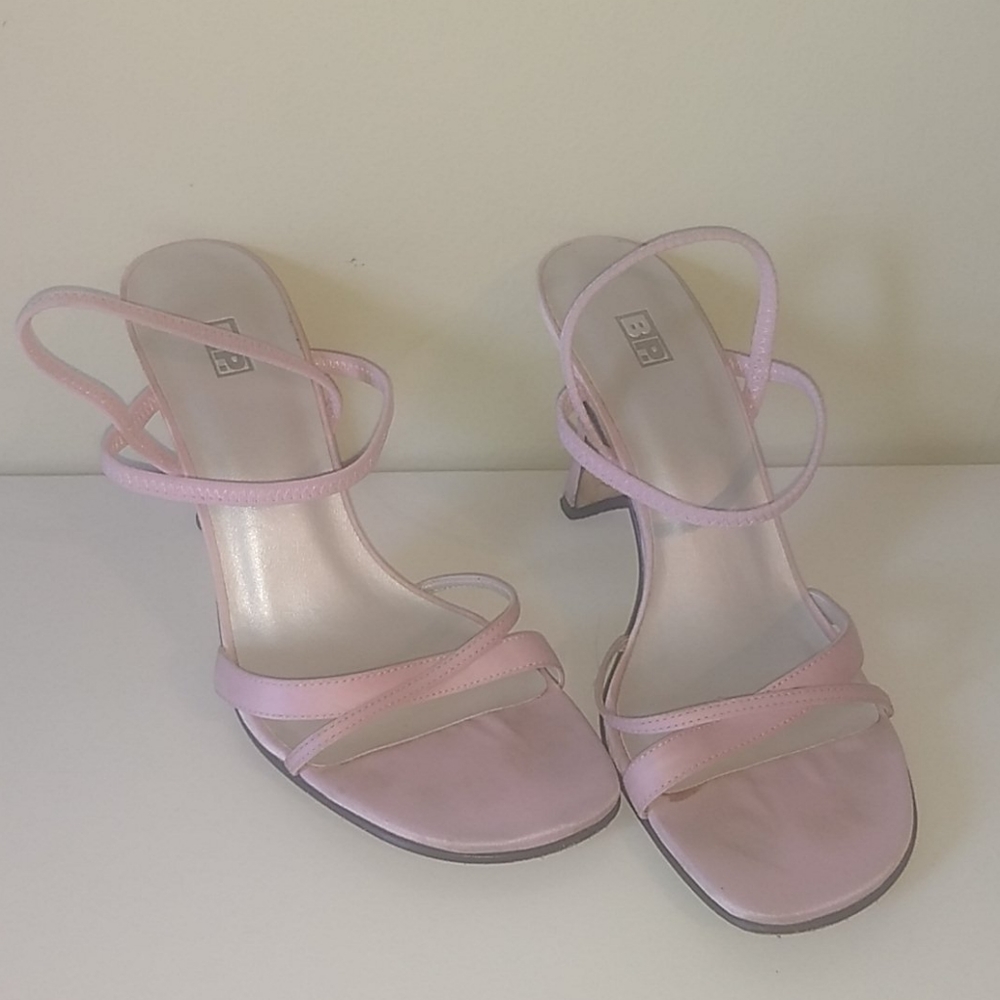 B.P. Light Pink Satin Strappy Heels Size 7M